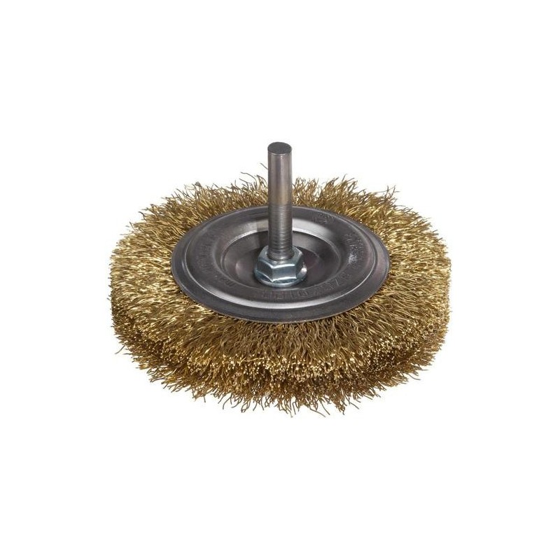 Szczotka tarczowa drut mosiężny trzpień 6mm fi50mm