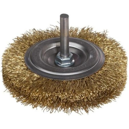 Szczotka tarczowa drut mosiężny trzpień 6mm fi50mm