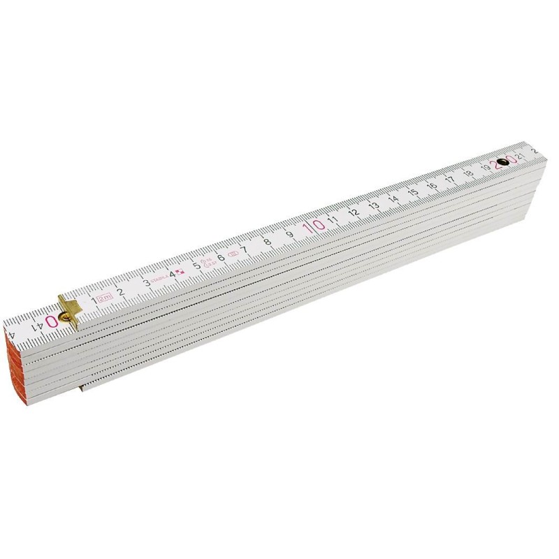 Miara drewniana składana biała 1m