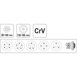 Ściągacz tarcz i bębnów uniwersalny
