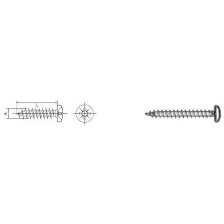 Wkręt do drewna łeb walcowy phd 3.5x25mm